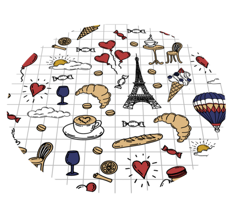 Minimalistic Paris design bathroom vinyl rug - TenStickers