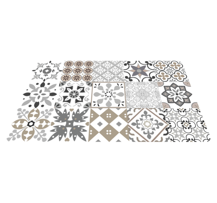 Grey mosaic kitchen vinyl rug - TenStickers