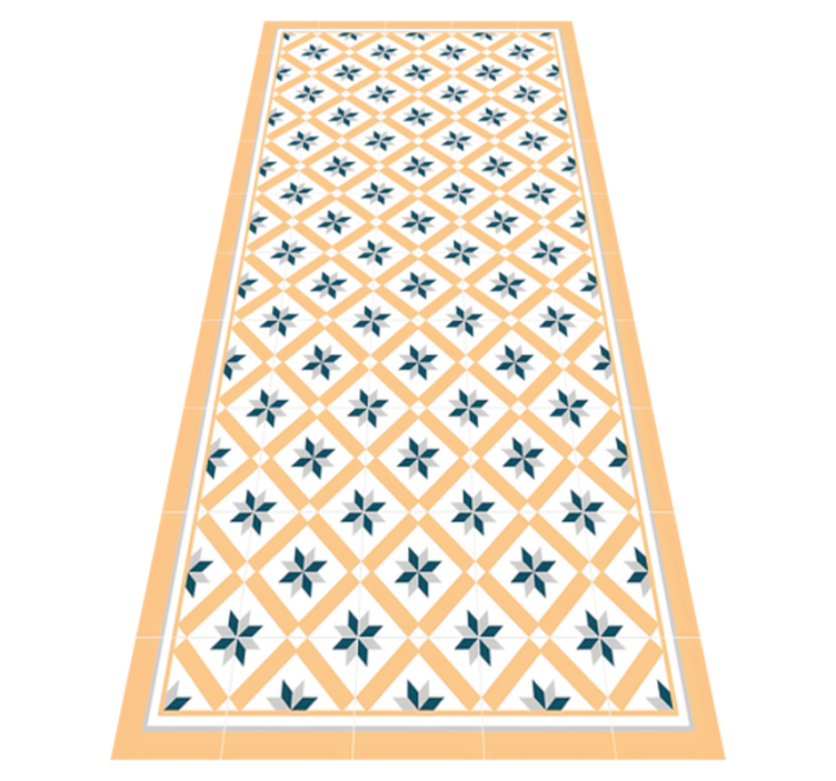 Hydraulic Yellow kitchen vinyl rug - TenStickers