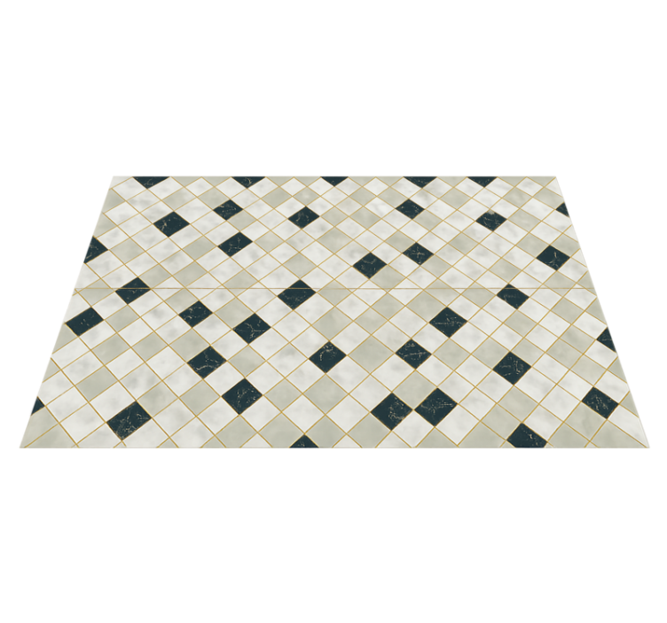 Cement tiles grey tones living room vinyl rug - TenStickers