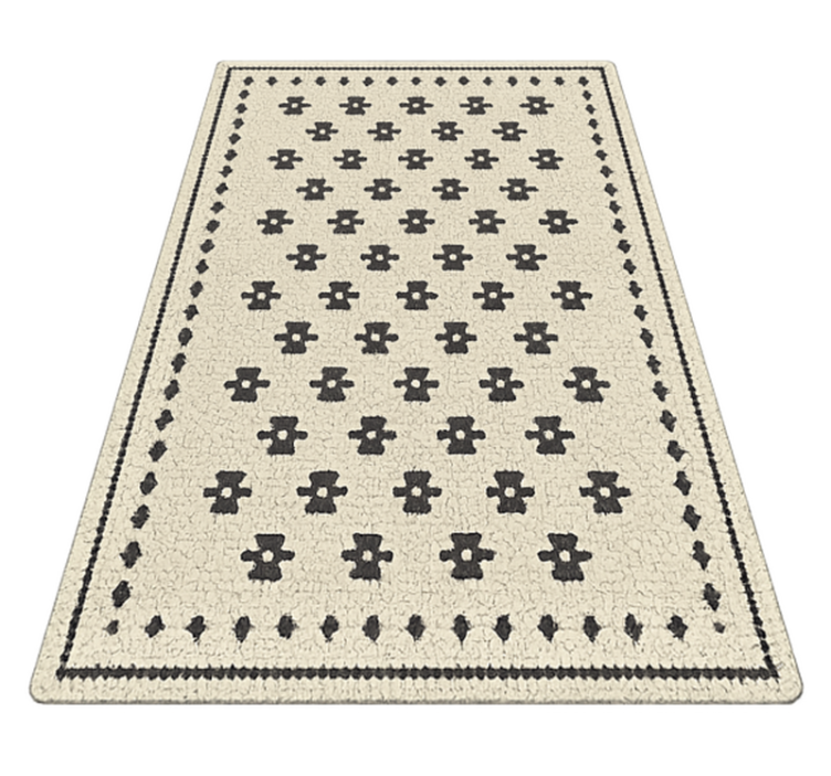 Flower mosaic living room vinyl rug - TenStickers