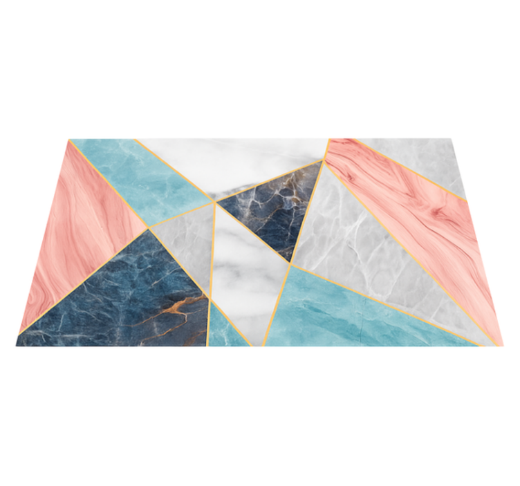 Colorful geometric design marble vinyl rug - TenStickers