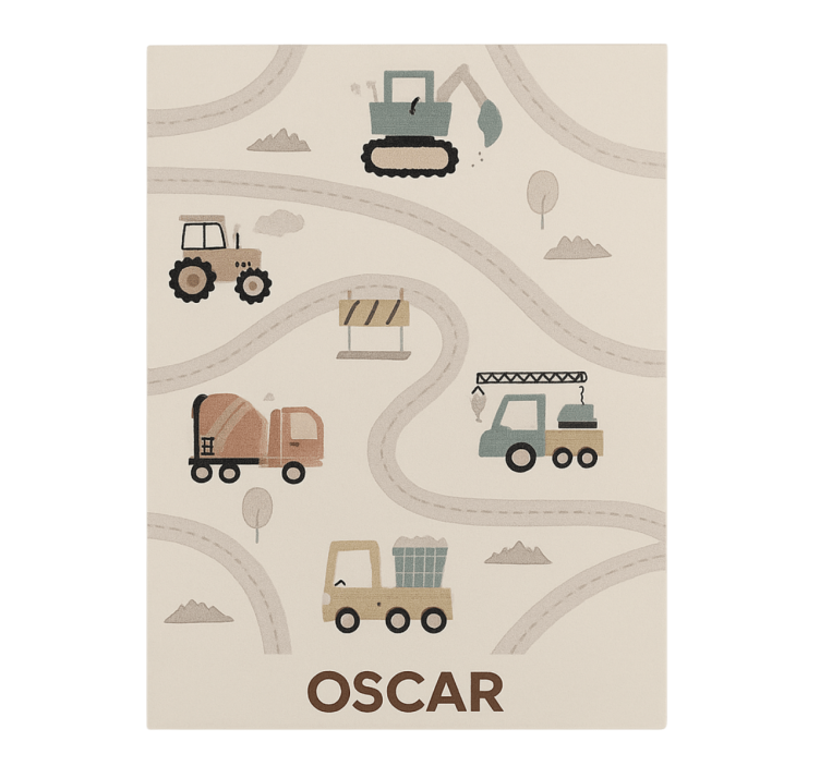 Custom beige construction vinyl rug - TenStickers