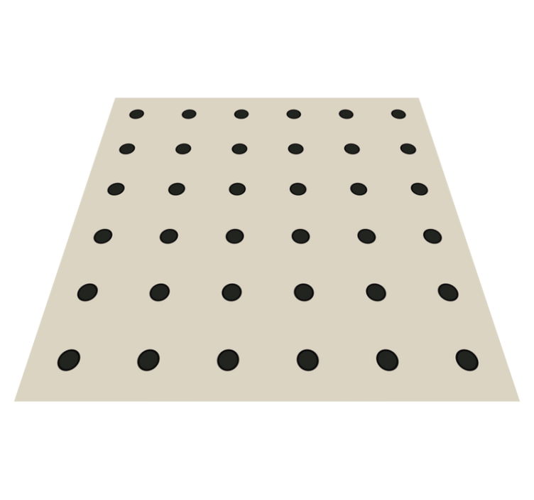 Beige poka dot pattern kitchen vinyl rug - TenStickers