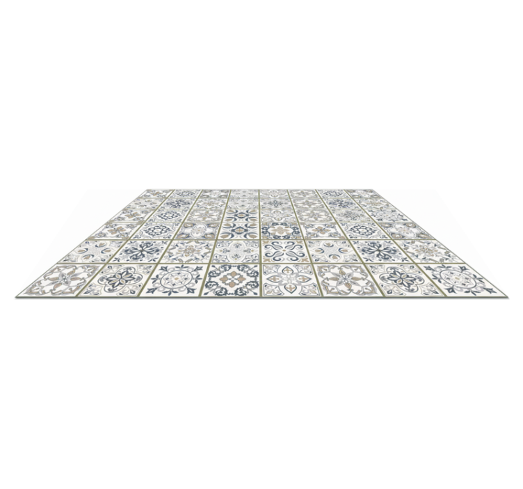 Living room vinyl rug moroccan tile design - TenStickers