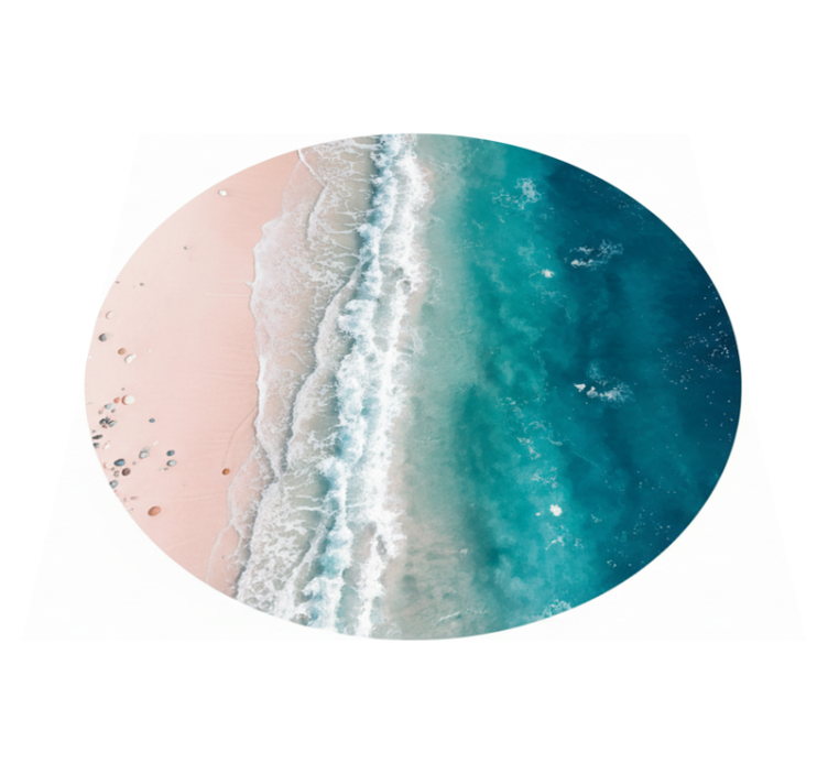 Living room vinyl rug the beach circle - TenStickers