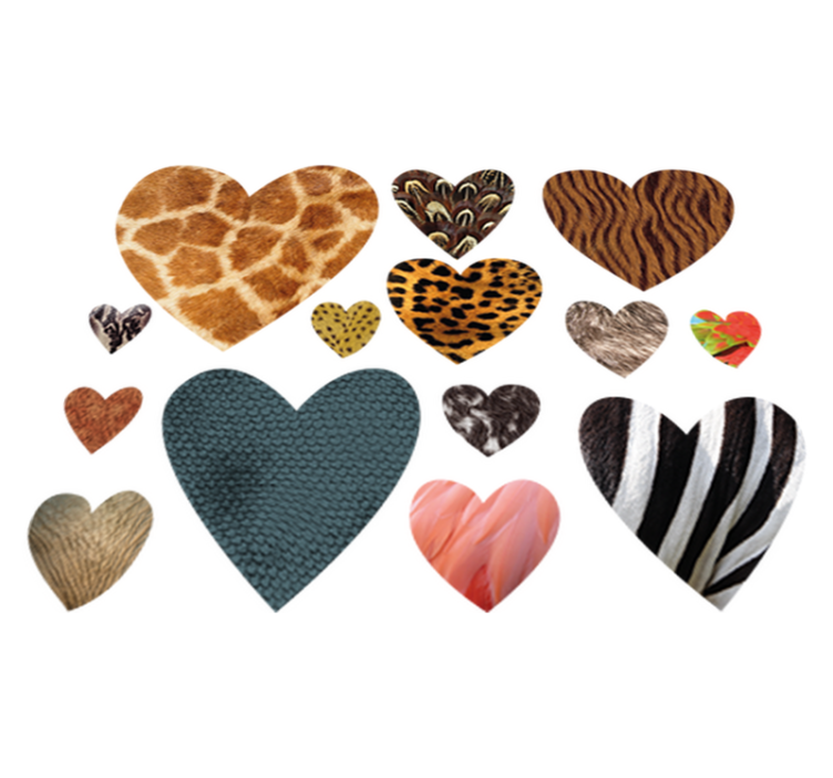 Animal vinyl rug in heart animal print - TenStickers