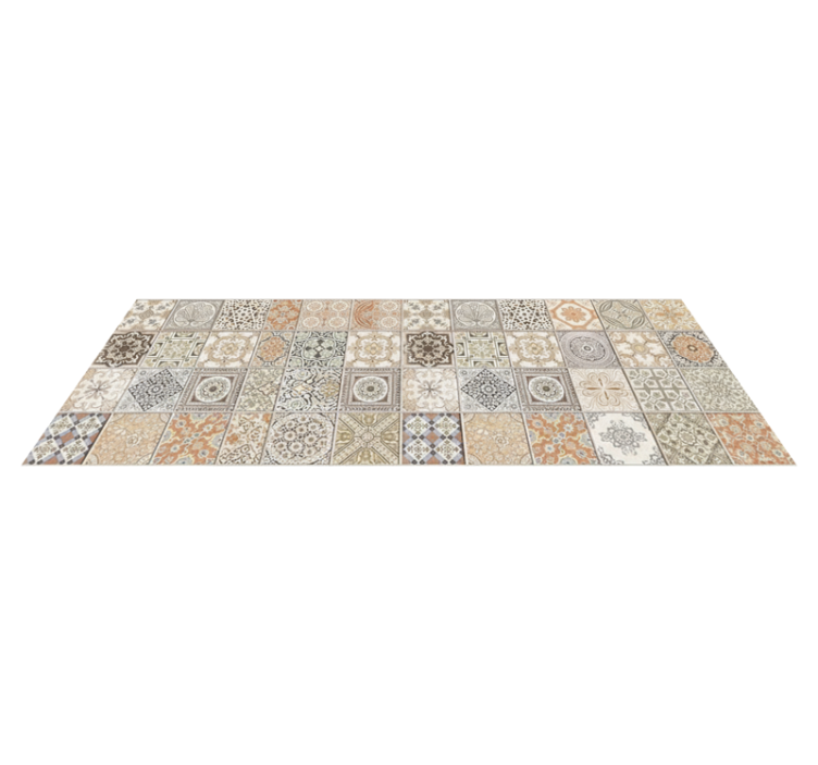 Vintage warm collage kitchen vinyl rug - TenStickers