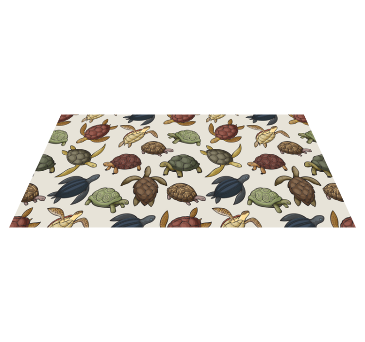 Animal vinyl rug featuring a variety of turtles - TenStickers