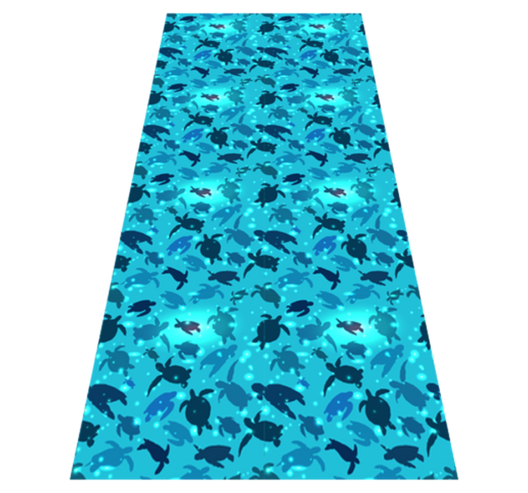 Turtles swimming animal vinyl rug - TenStickers