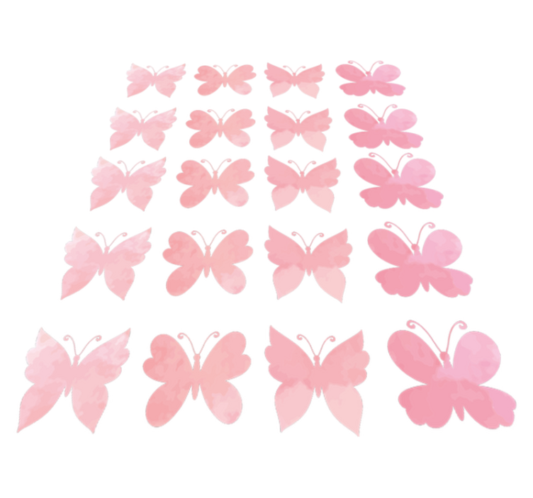 Pink butterflies design animal vinyl rug - TenStickers