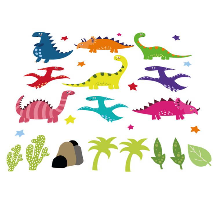 Animal vinyl rug nordic dinosaur colorful design - TenStickers