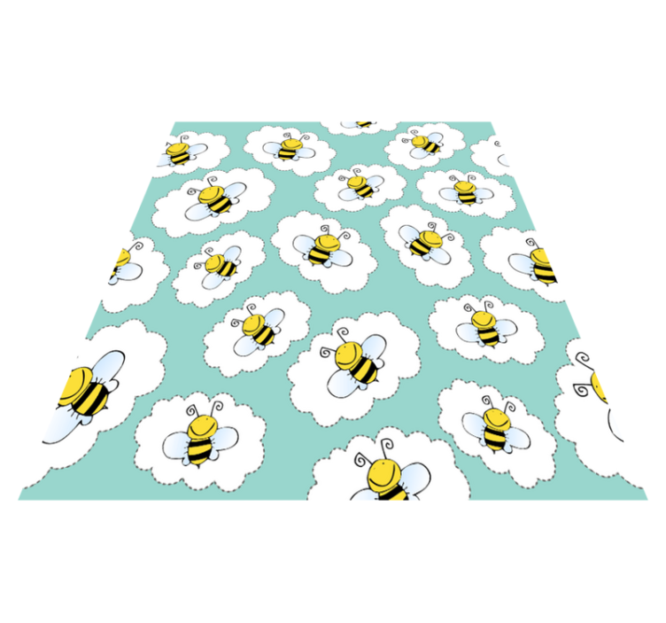 Animal vinyl rug with white trees and bees - TenStickers