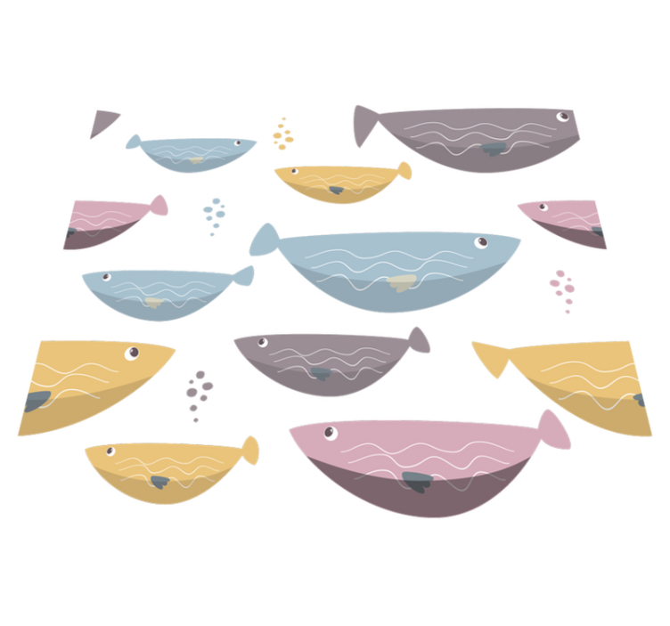 Animal vinyl rug with colorful fish design - TenStickers