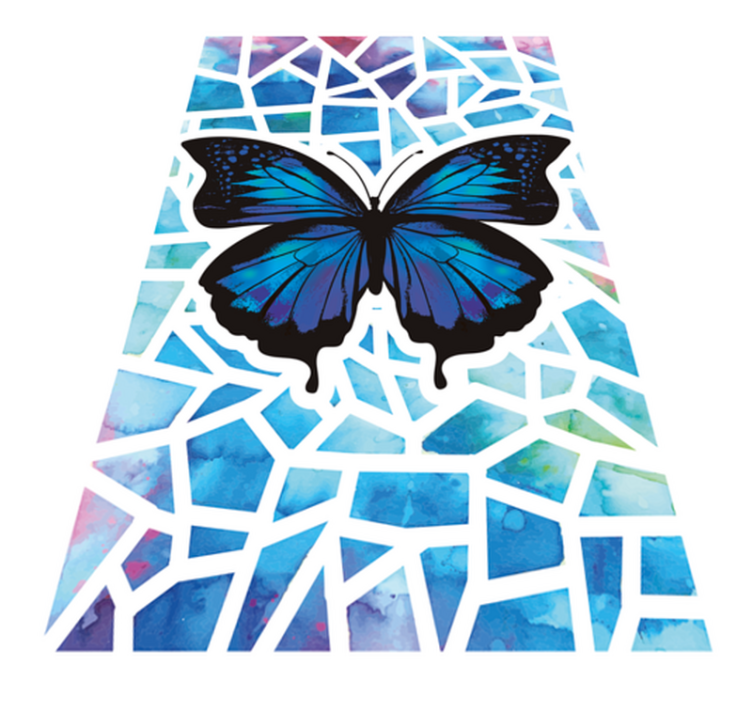 Animal vinyl rug with trendy butterfly pattern - TenStickers