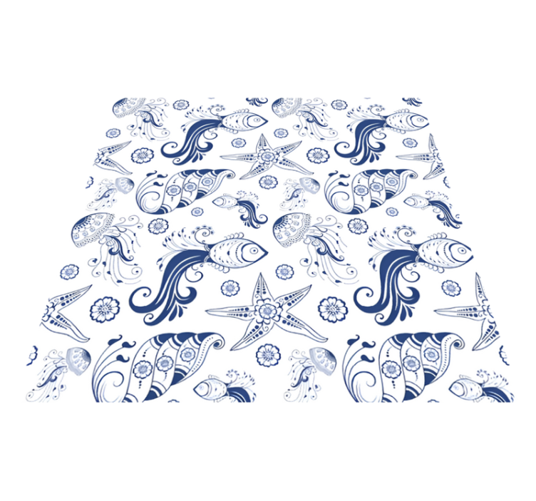 Animal vinyl rug ornamental marine life - TenStickers