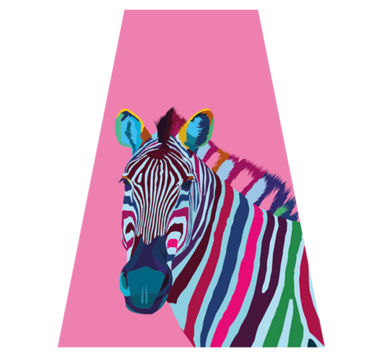 Animal vinyl rug zebra pop art design - TenStickers