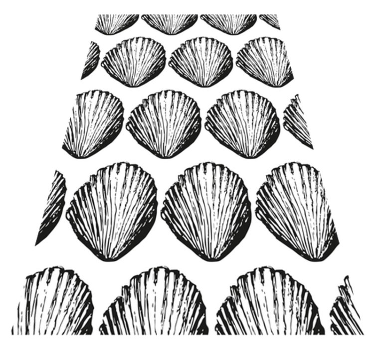 Animal vinyl rug with retro seashell pattern - TenStickers