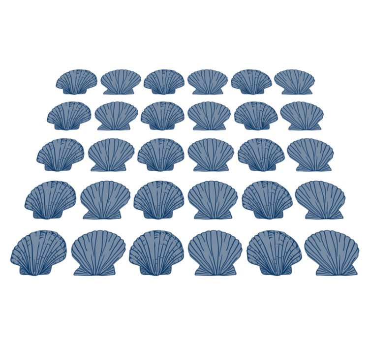 Animal vinyl rug in seashell blue shades - TenStickers