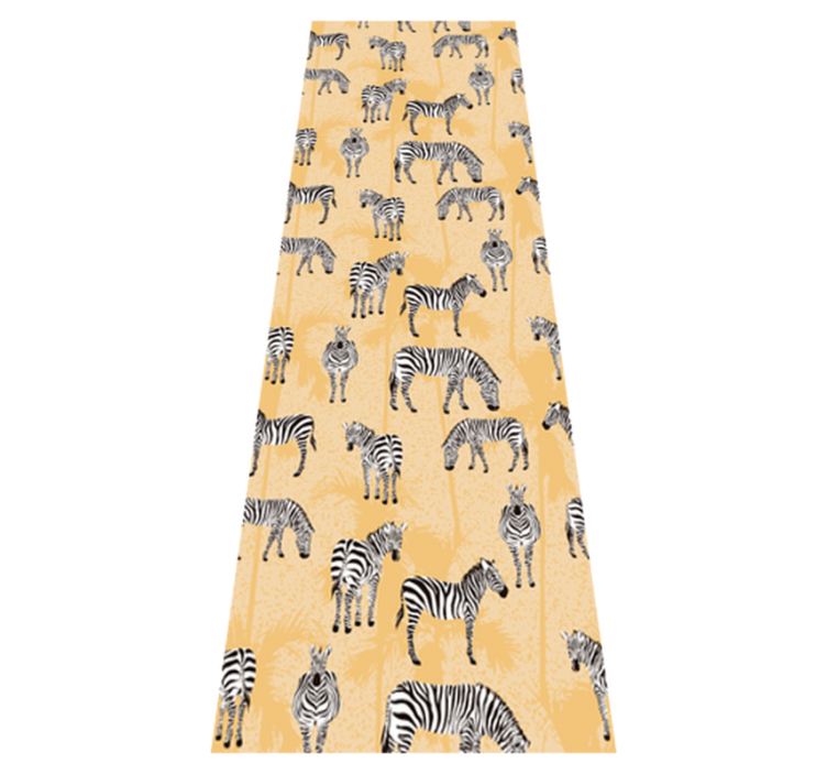 Animal vinyl rug zebra and palms design - TenStickers