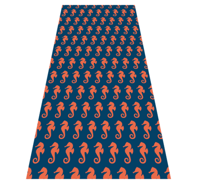Animal vinyl rug with orange sea horse design - TenStickers