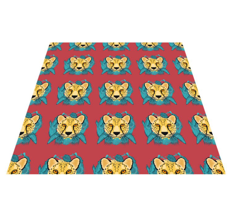 Oriental style leopard graphic animal vinyl rug - TenStickers