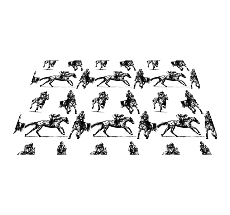 Animal vinyl rug black and white horse pattern - TenStickers