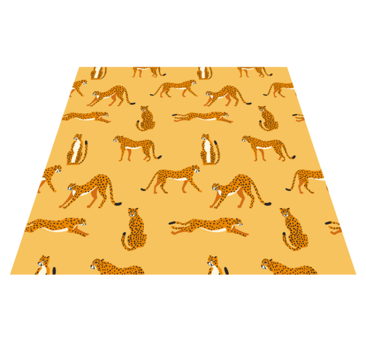Animal vinyl rug with yellow leopard graphic pattern - TenStickers