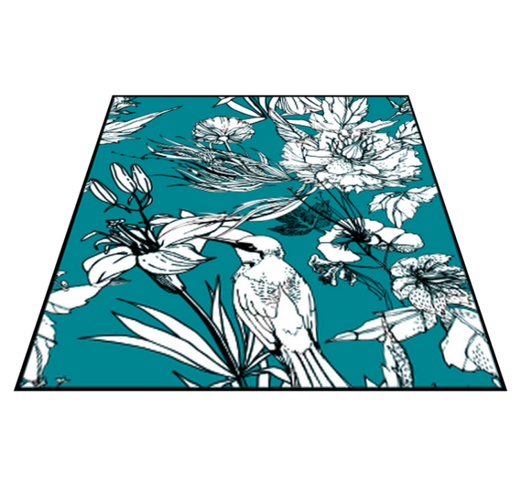 Animal vinyl rug with elegant white wild birds pattern - TenStickers
