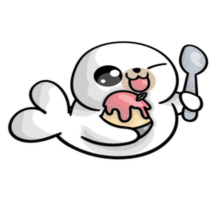 Animal vinyl rug anime baby seal - TenStickers