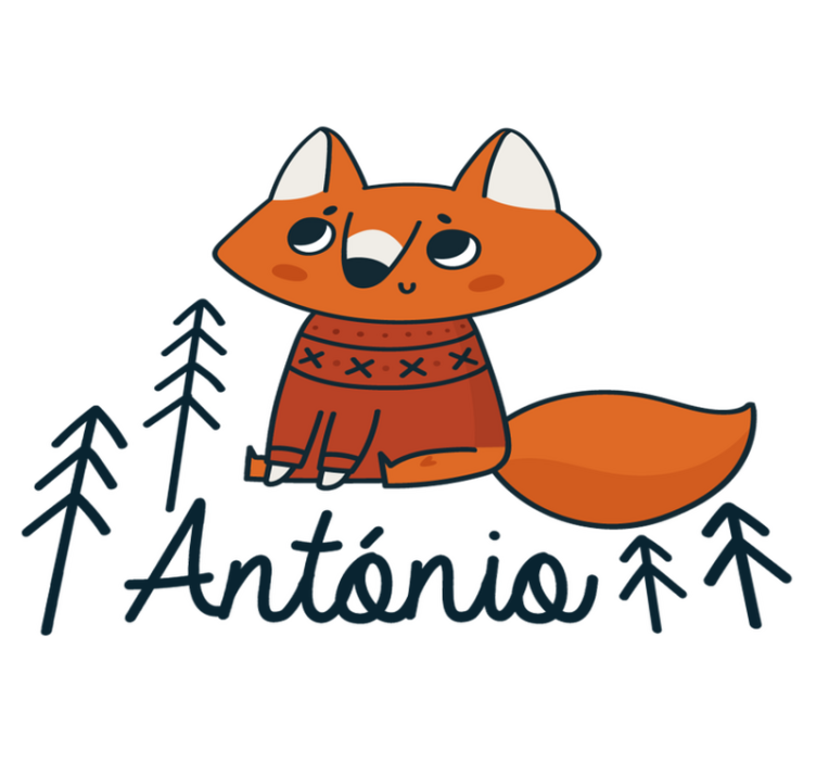 Animal vinyl rug nordic fox personalized - TenStickers