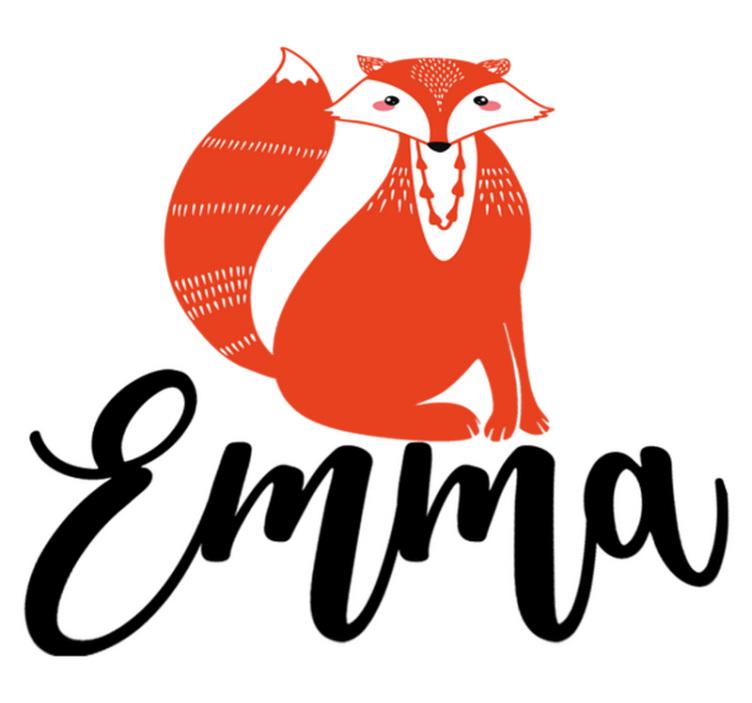 Nordic fox personalized animal vinyl rug - TenStickers