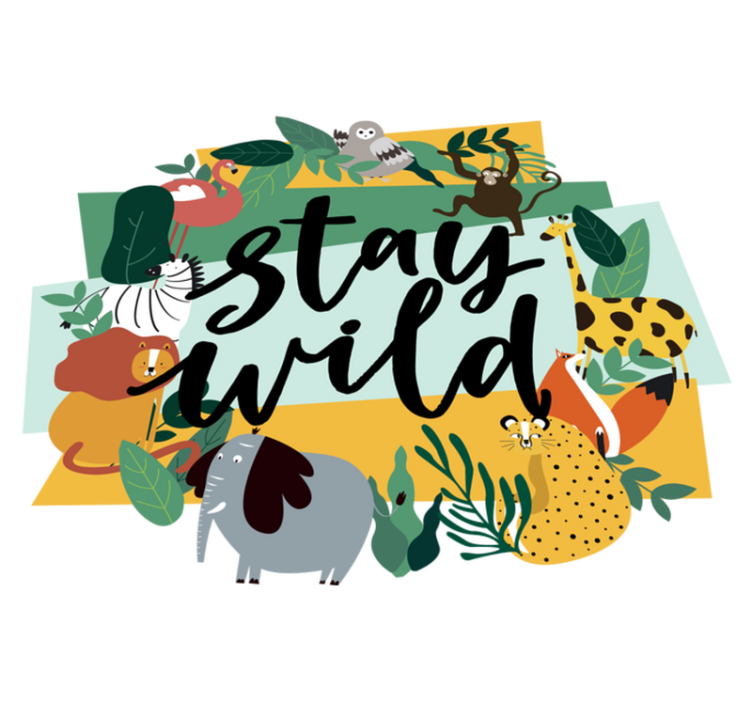 Crown jungle animals animal vinyl rug - TenStickers