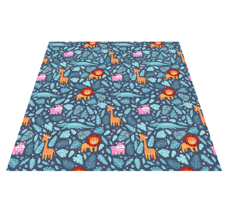 Animal vinyl rug with various jungle animal designs - TenStickers