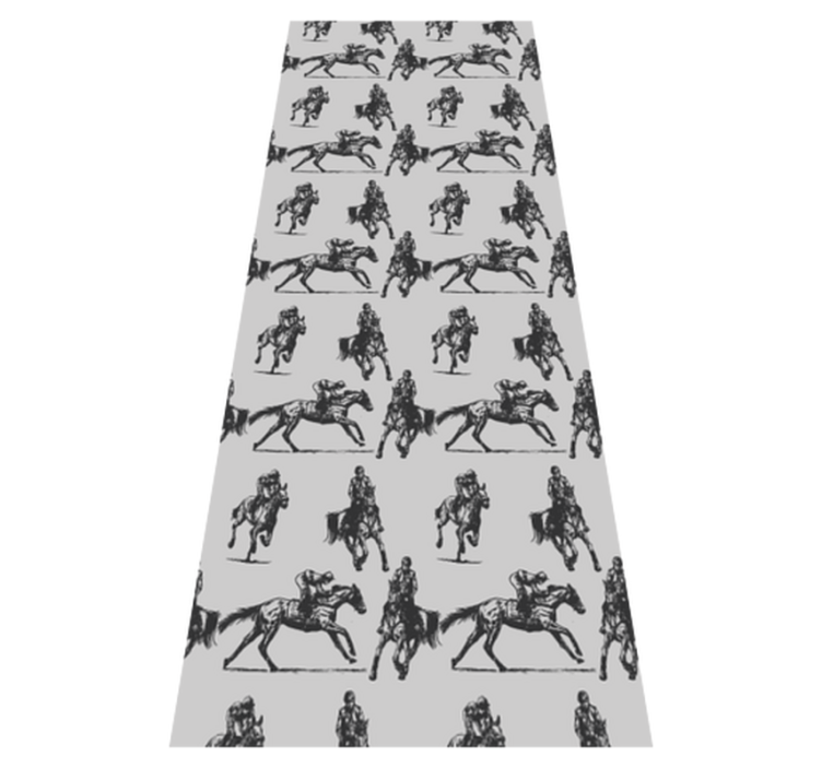 Animal vinyl rug featuring gray horses in poses - TenStickers