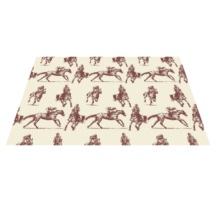 Beige and brown horse pattern animal vinyl rug - TenStickers