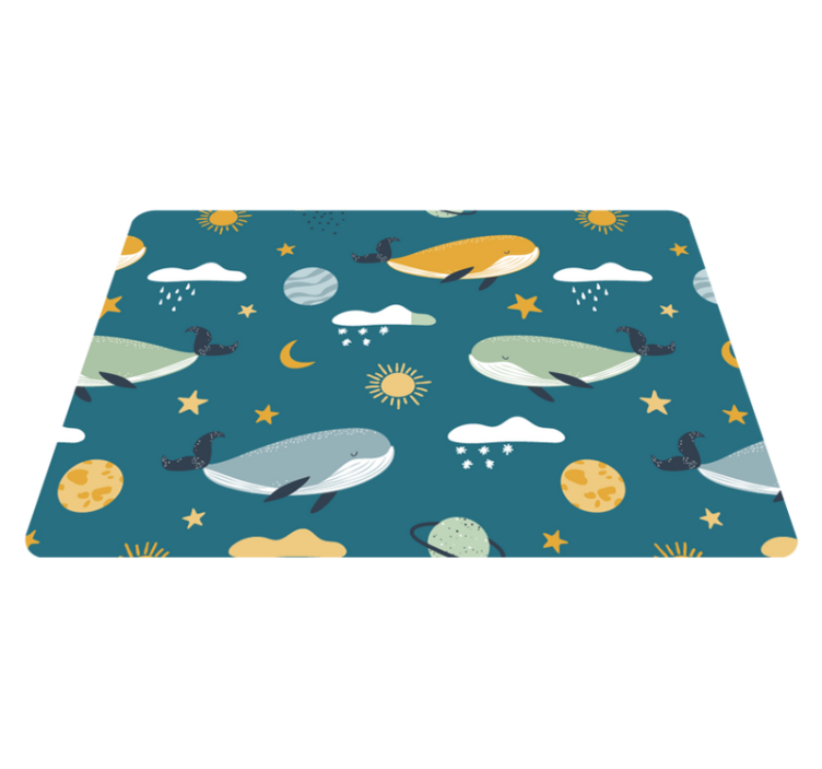 Animal vinyl rug with trendy whale design - TenStickers