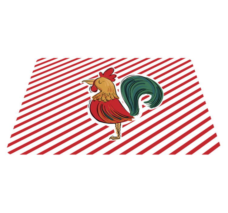 Animal vinyl rug coloured rooster design original - TenStickers