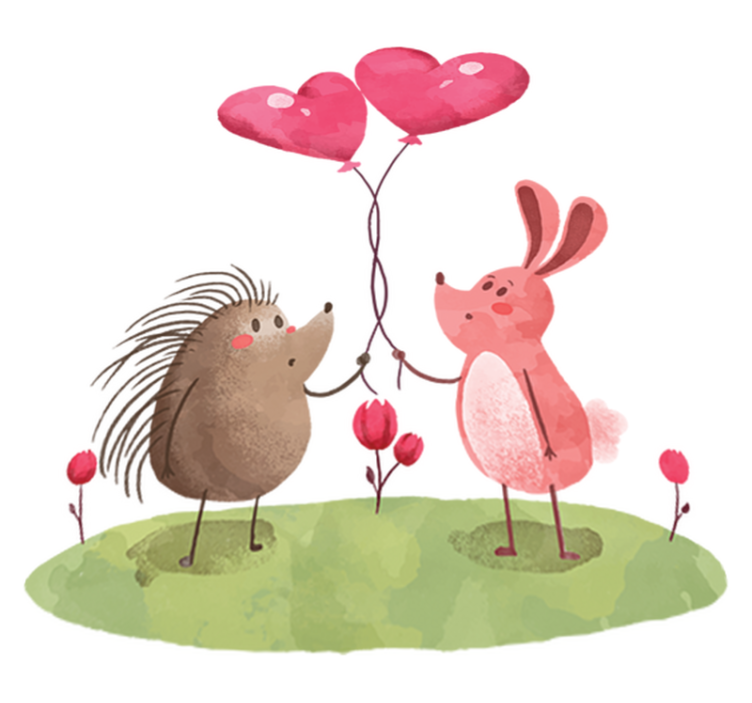 Animal vinyl rug adorable animal friends - TenStickers