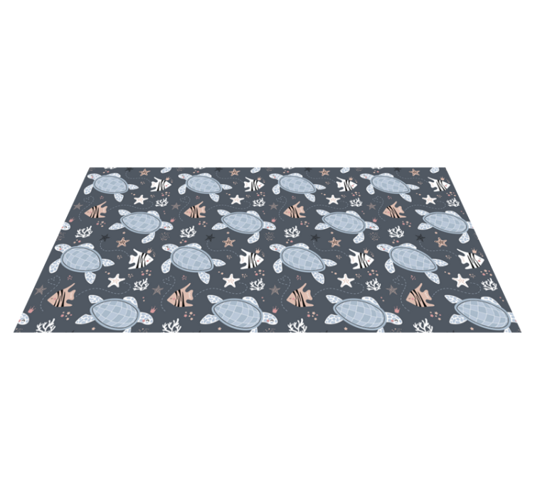 Animal vinyl rug whimsical turtle design - TenStickers