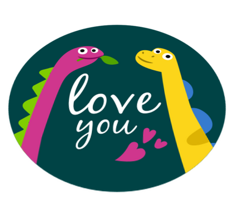 Cute dinosaur love animal vinyl rug - TenStickers
