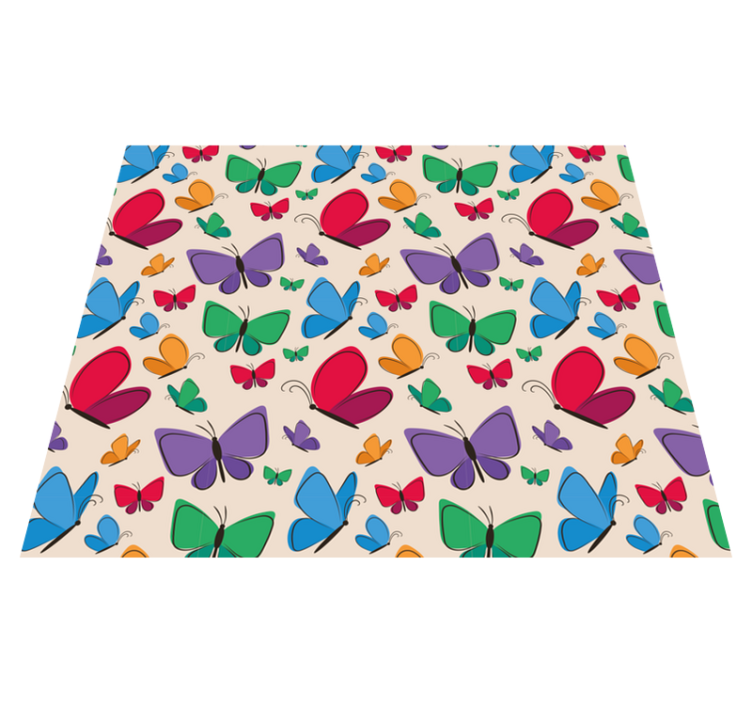 Lively butterfly elements animal vinyl rug - TenStickers