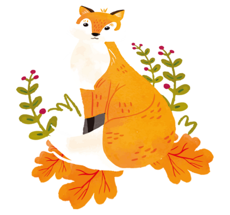 Playful orange fox animal vinyl rug - TenStickers