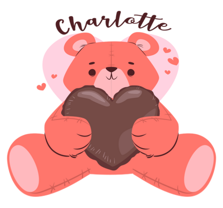 Cute bear holding heart animal vinyl rug - TenStickers