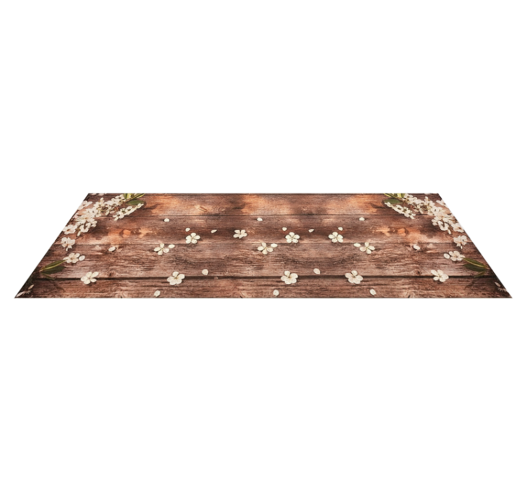 Kitchen vinyl rug floral wood scatter - TenStickers