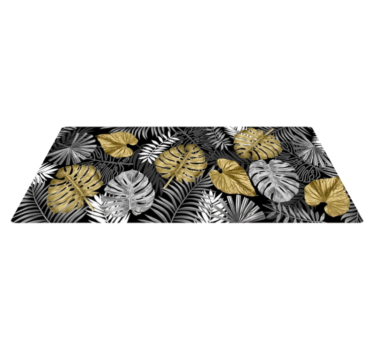 Kitchen vinyl rug luxurious gilded jungle - TenStickers