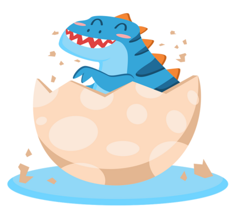 Happy hatchling dinosaur animal vinyl rug - TenStickers