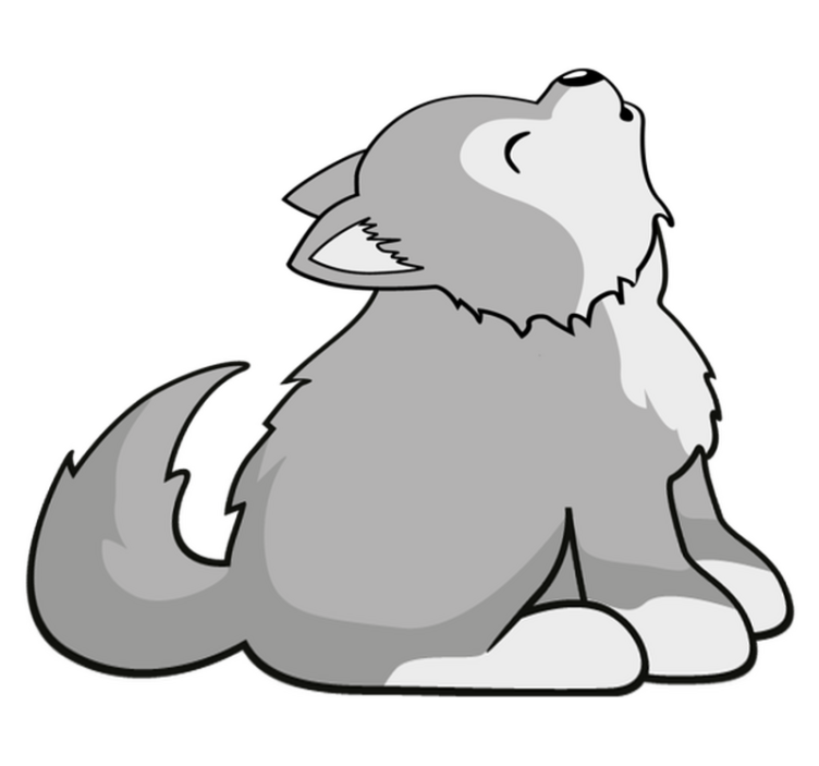 Animal vinyl rug howling dog design - TenStickers