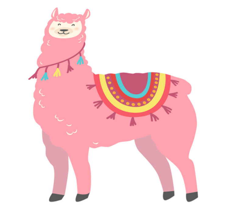 Llama pink animal vinyl rug - TenStickers
