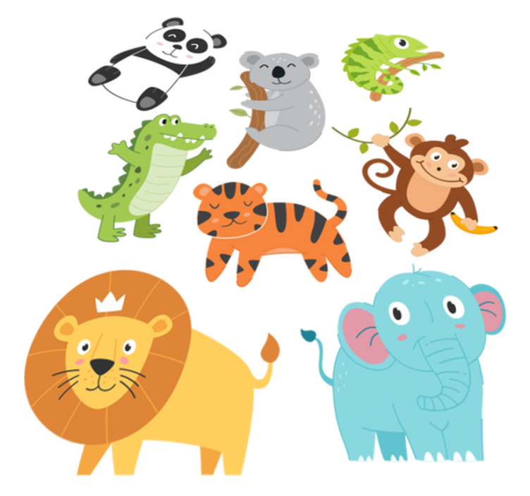 Animal vinyl rug with hand-drawn autumn creatures - TenStickers